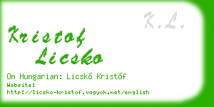 kristof licsko business card