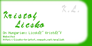 kristof licsko business card